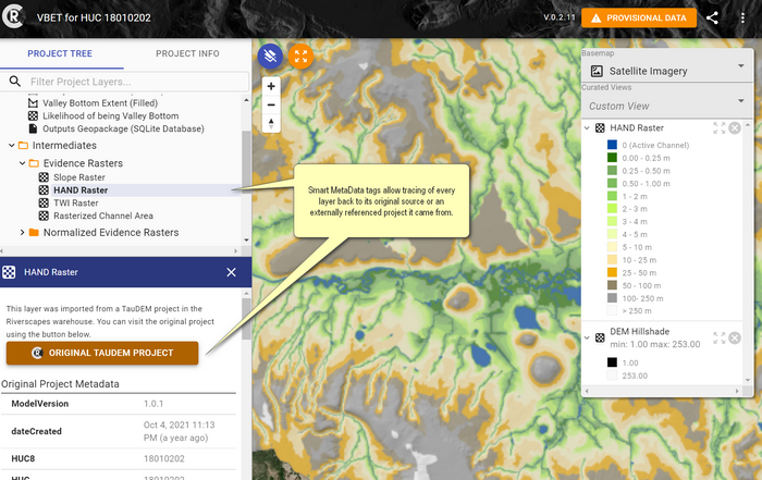 riverscapes viewer metadata